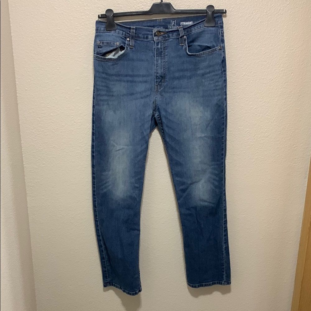 George Blue Slim Straight Jeans Classic Denim